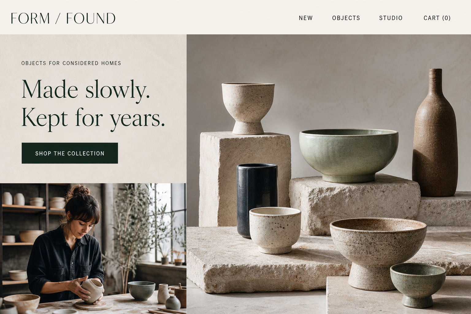 FORM / FOUND website concept